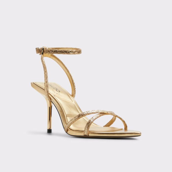 Gold Aldo Adrina Gold Women's Strappy Heels Women Heels