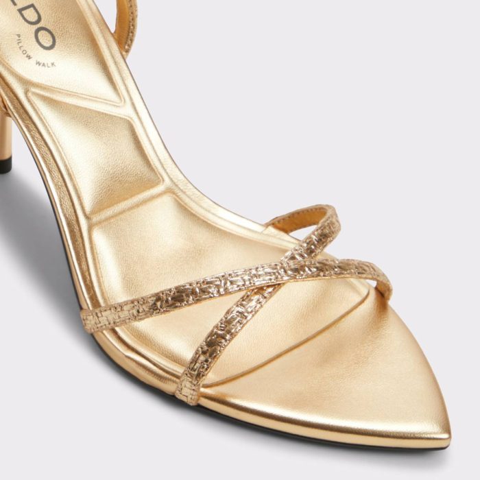 Gold Aldo Adrina Gold Women's Strappy Heels Women Heels