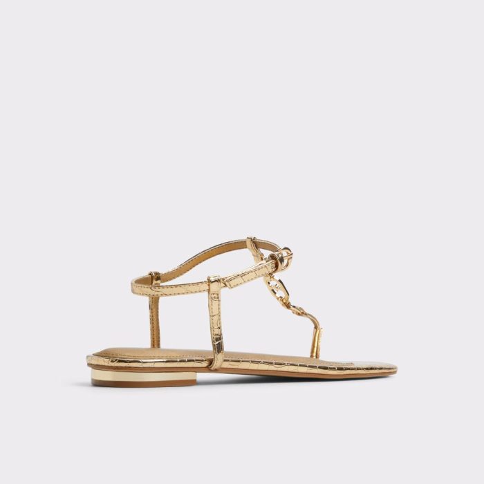 Gold Women Aldo Sandals Lorenza Gold Women's Flat Sandals