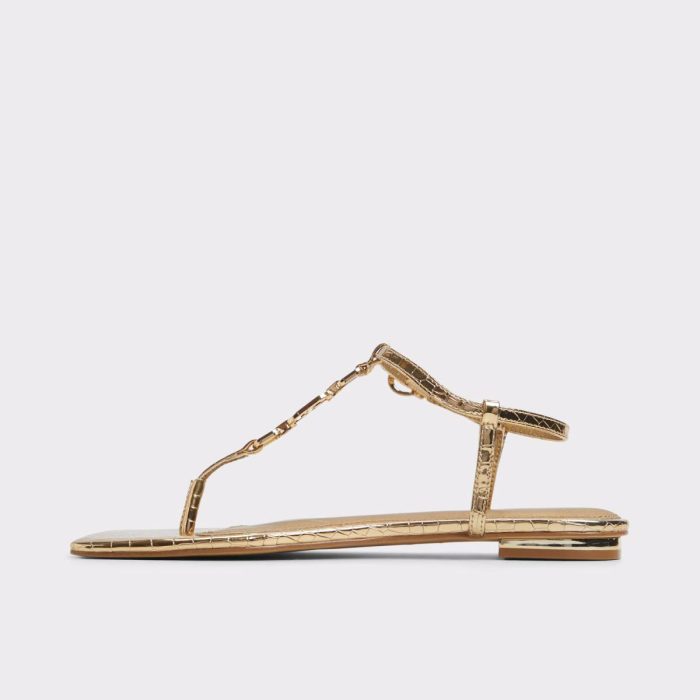 Gold Women Aldo Sandals Lorenza Gold Women's Flat Sandals