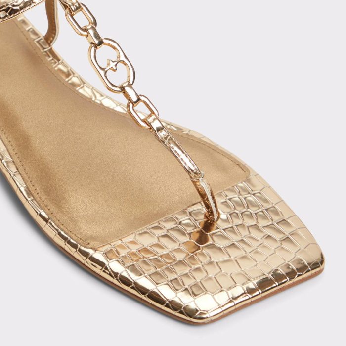 Gold Women Aldo Sandals Lorenza Gold Women's Flat Sandals
