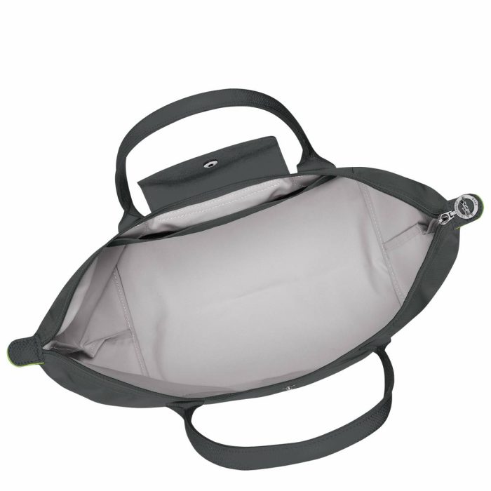 Graphite Shoulder Bags Longchamp Women Le Pliage Green L Tote Bag Graphite - Recycled Canvas