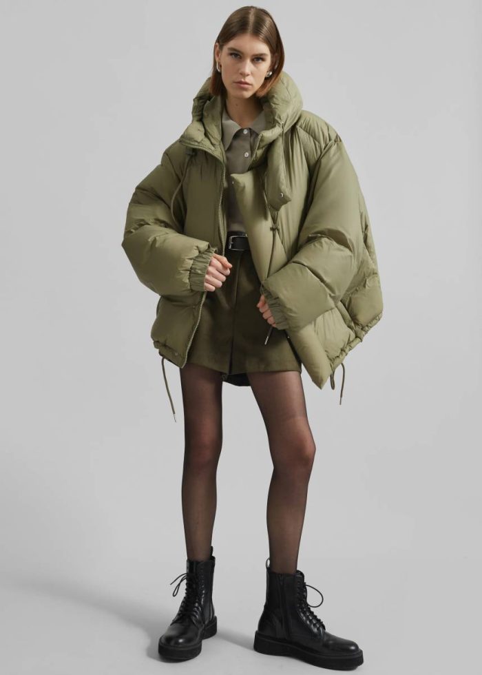 Green Outerwear Women Timra Puffer Jacket - Khaki The Frankie Shop