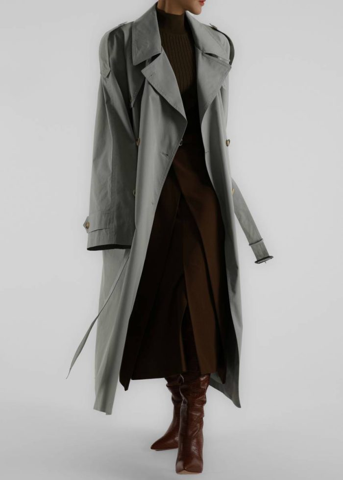 Green The Frankie Shop Outerwear Pelly Trench - Sage Women