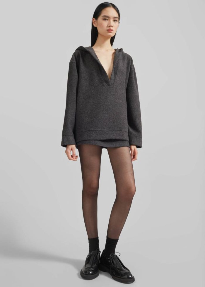Grey Belsay Hoodie - Charcoal Women The Frankie Shop Tops