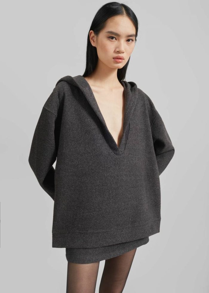 Grey Belsay Hoodie - Charcoal Women The Frankie Shop Tops