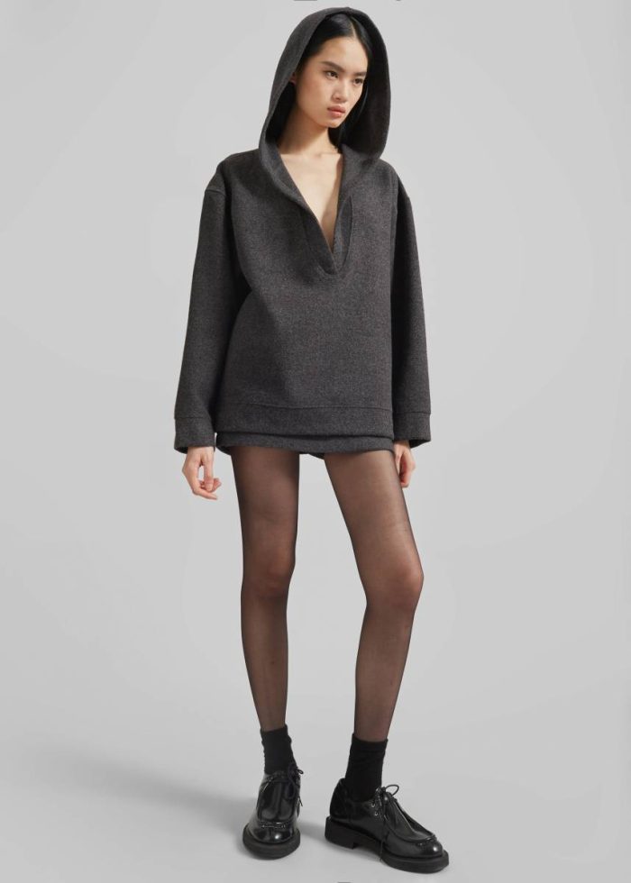 Grey Belsay Hoodie - Charcoal Women The Frankie Shop Tops