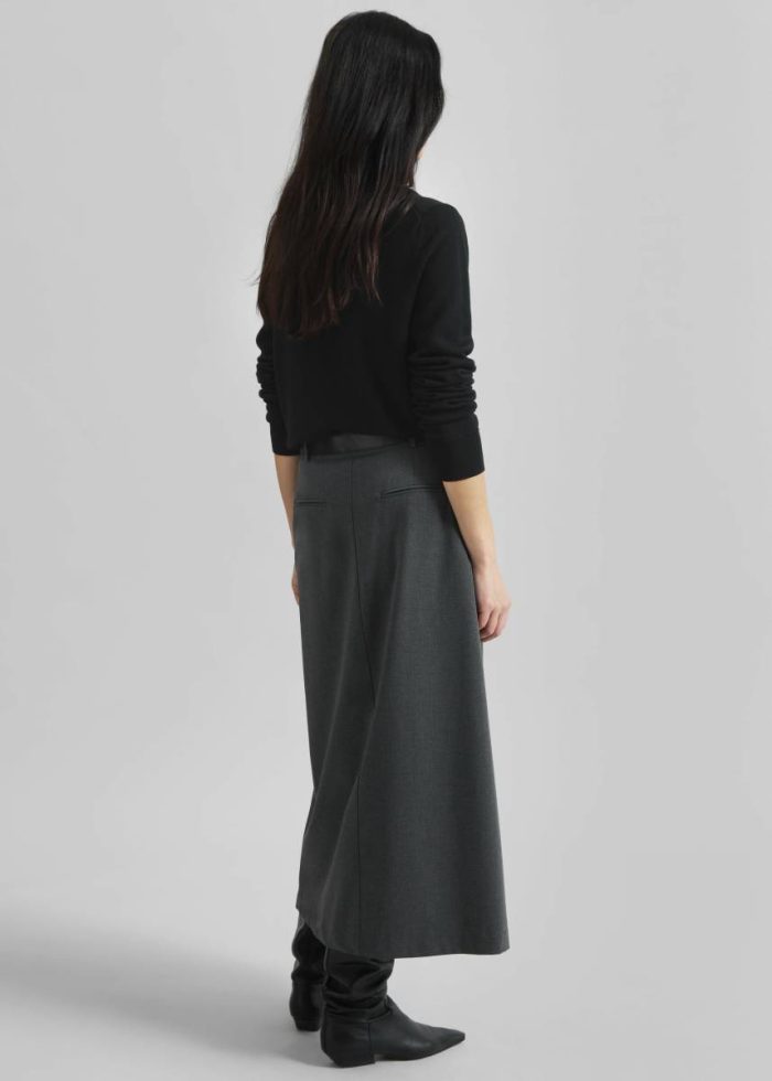 Grey Greven Wrap Skirt - Dark Grey Melange The Frankie Shop Women Bottoms