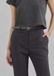 Grey Jessie Leather Belt - Grey Belts Women The Frankie Shop