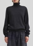 Grey Knitwear Women Eve Thin Turtleneck Sweater - Dark Grey Melange The Frankie Shop