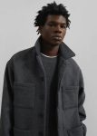Grey Outerwear Mason Boxy Wool Jacket - Charcoal The Frankie Shop Men