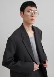 Grey Outerwear The Frankie Shop Men Beo Blazer - Dark Grey