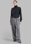 Grey The Frankie Shop Ines Thin Padded Turtleneck - Charcoal Knitwear Women
