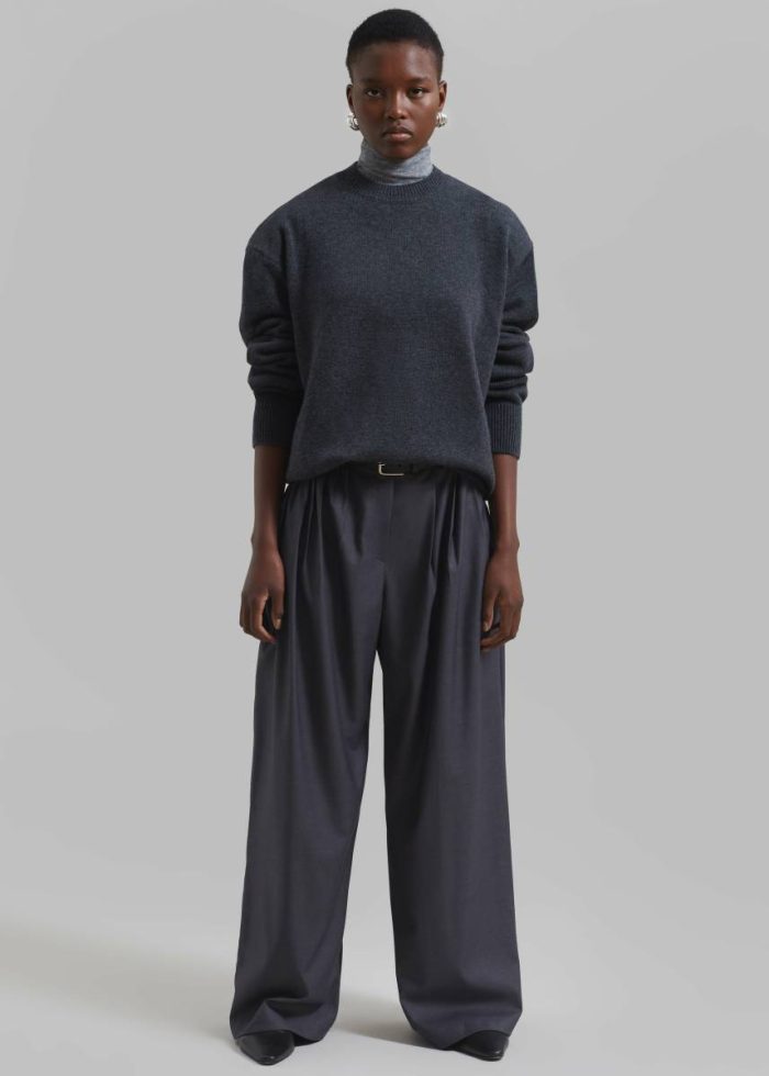 Grey The Frankie Shop Nyla Pleated Pants - Charcoal Women Bottoms