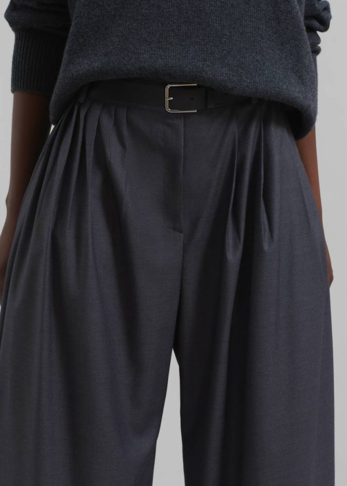 Grey The Frankie Shop Nyla Pleated Pants - Charcoal Women Bottoms
