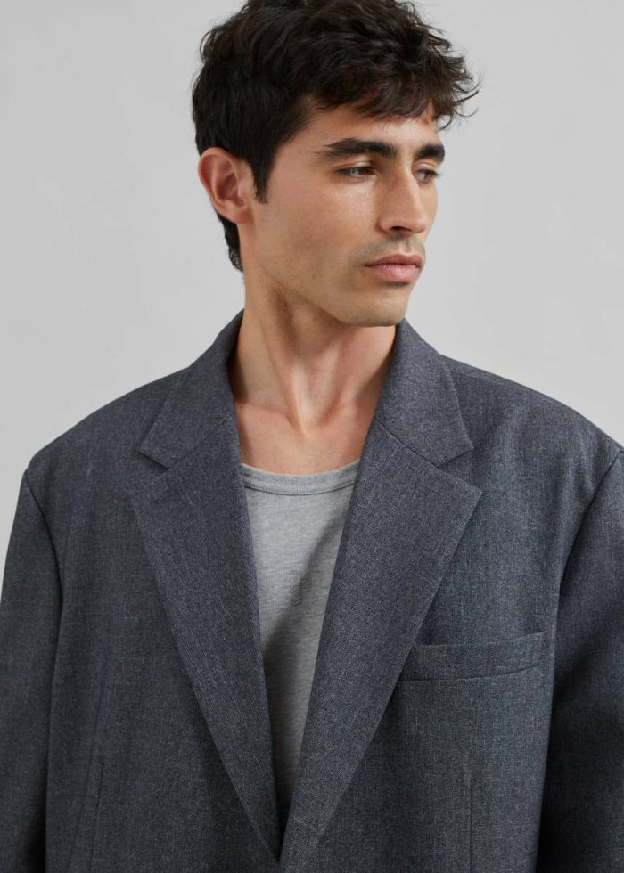 Grey The Frankie Shop Outerwear Beo Blazer - Grey Melange Men