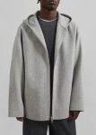 Grey The Frankie Shop Outerwear Rye Hooded Wool Jacket - Grey Melange Men