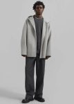 Grey The Frankie Shop Outerwear Rye Hooded Wool Jacket - Grey Melange Men