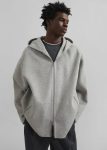Grey The Frankie Shop Outerwear Rye Hooded Wool Jacket - Grey Melange Men