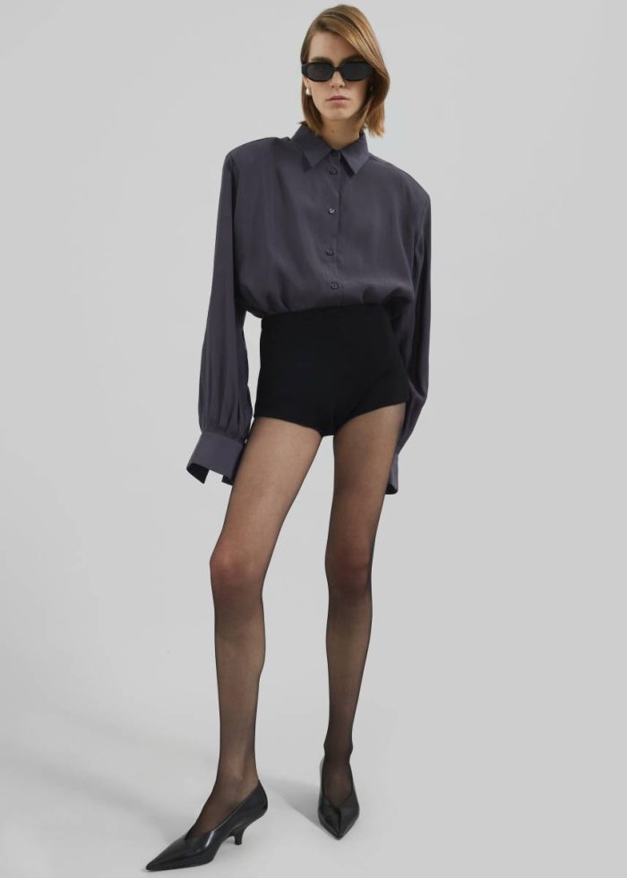 Grey The Frankie Shop Women Zoula Padded Shirt - Charcoal Tops