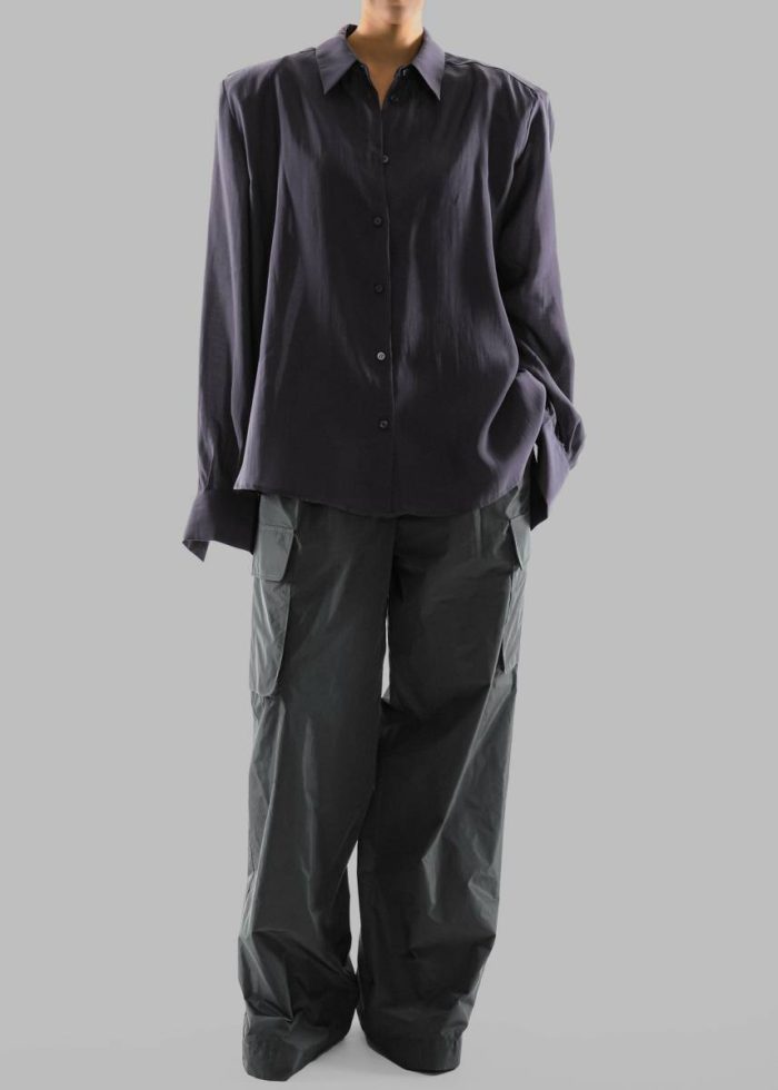 Grey The Frankie Shop Women Zoula Padded Shirt - Charcoal Tops