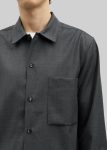 Grey Tops Men The Frankie Shop Samsøe Samsøe Sadamon Go Overshirt - Dark Grey Melange