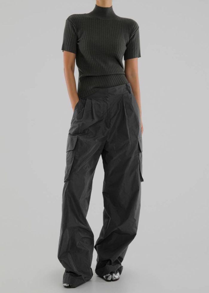 Grey Women The Frankie Shop Bottoms Koa Cargo Pants - Dark Grey
