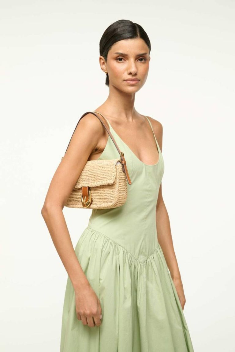 Harlow Raffia Bag Natural Tan Women Staud Shoulder