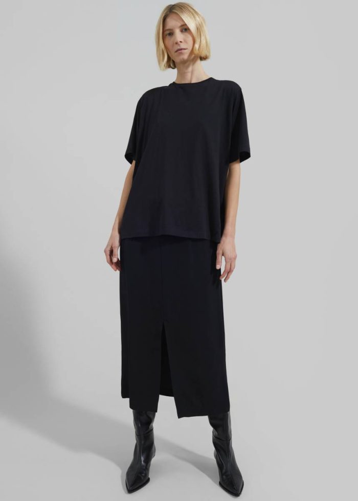 Harper Soft Organic T-Shirt - Black Women Black The Frankie Shop Tops