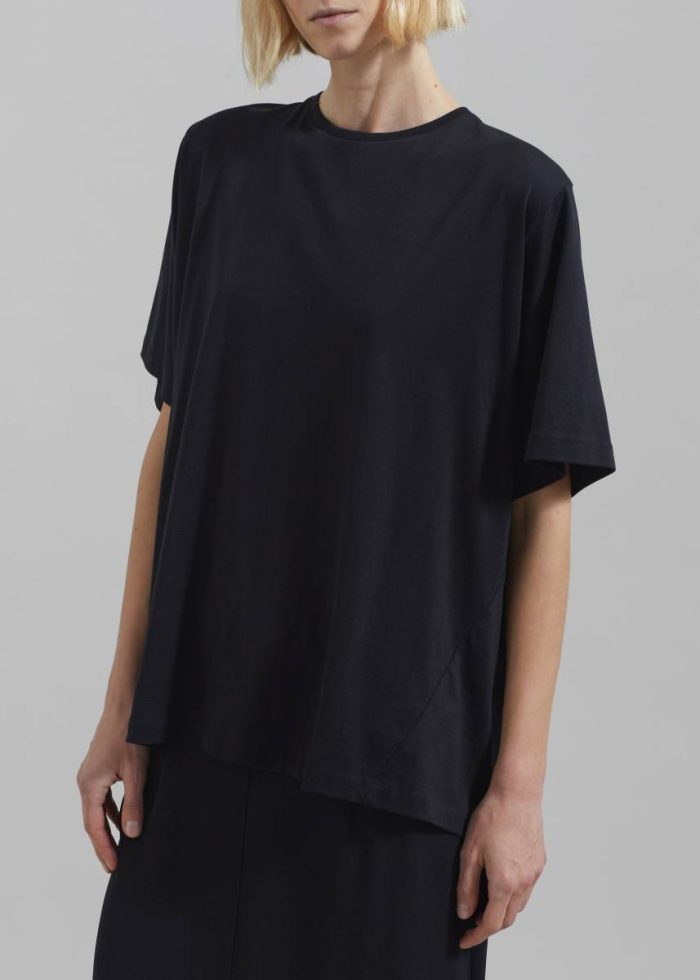 Harper Soft Organic T-Shirt - Black Women Black The Frankie Shop Tops