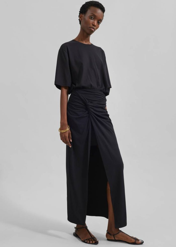 Harper Soft Organic T-Shirt - Black Women Black The Frankie Shop Tops