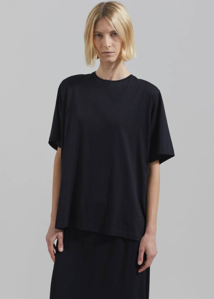 Harper Soft Organic T-Shirt - Black Women Black The Frankie Shop Tops