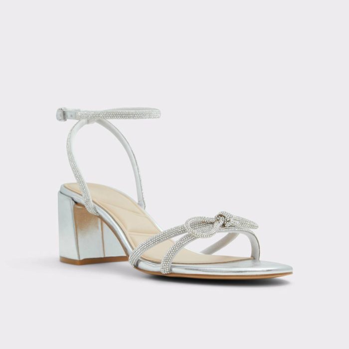 Heels Aldo Bouclette Silver Women's Block Heels Silver Women