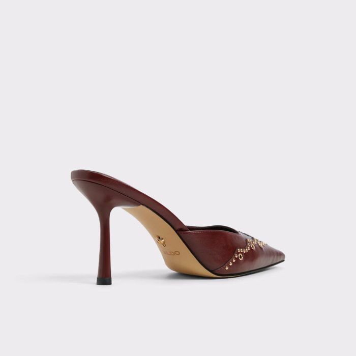 Heels Aldo Women Amarilla Dark Red Women's Mule Slides Dark Red