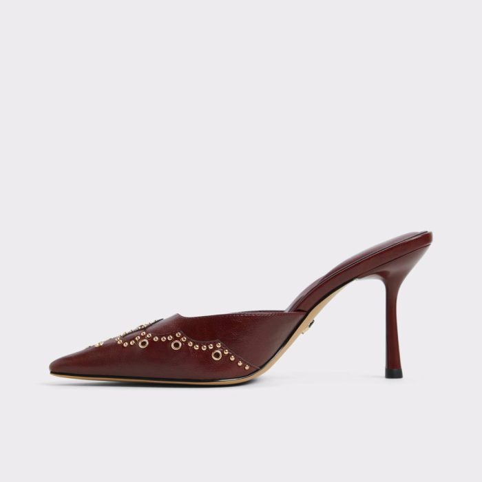 Heels Aldo Women Amarilla Dark Red Women's Mule Slides Dark Red