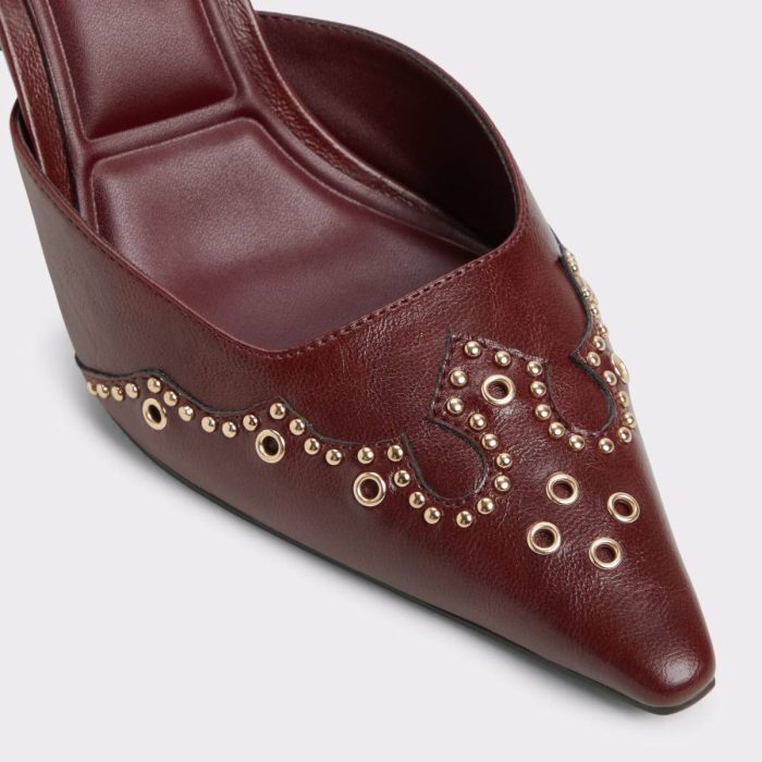 Heels Aldo Women Amarilla Dark Red Women's Mule Slides Dark Red