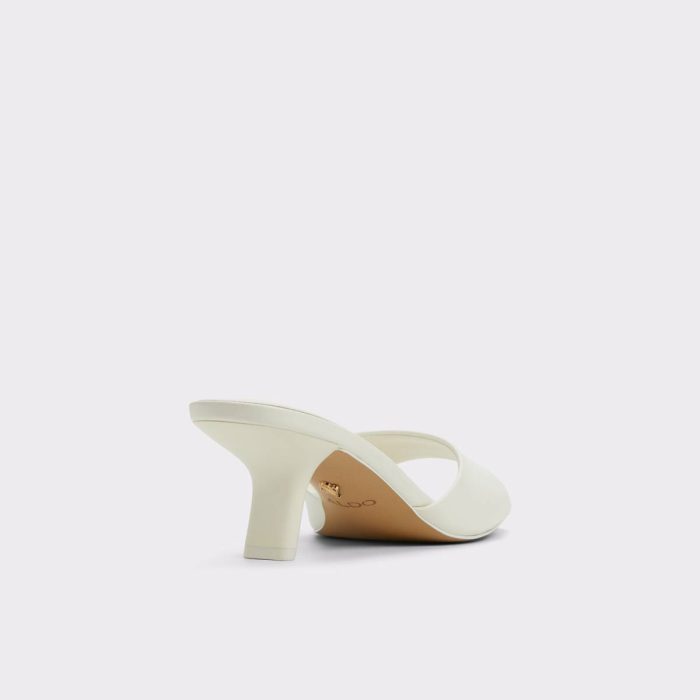 Heels Enchanting White Women's Heeled Mules White Women Aldo