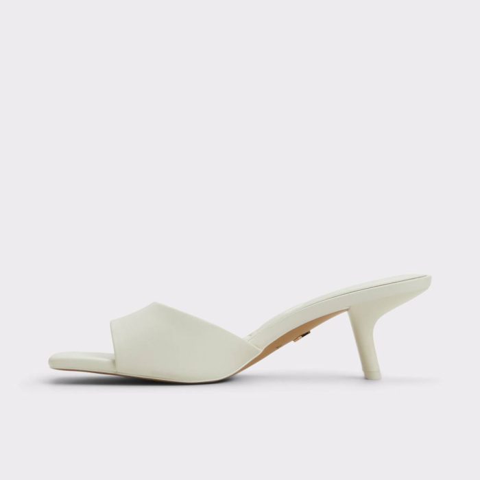 Heels Enchanting White Women's Heeled Mules White Women Aldo