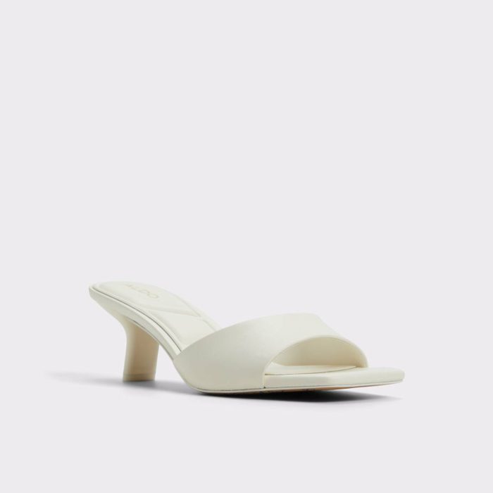 Heels Enchanting White Women's Heeled Mules White Women Aldo