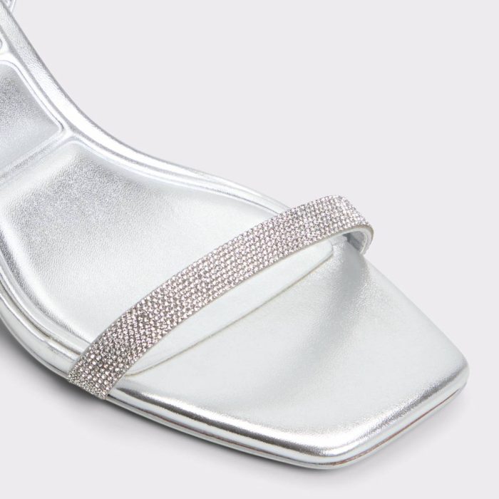Heels Women Silver Kirri Silver Women's Strappy Heels Aldo