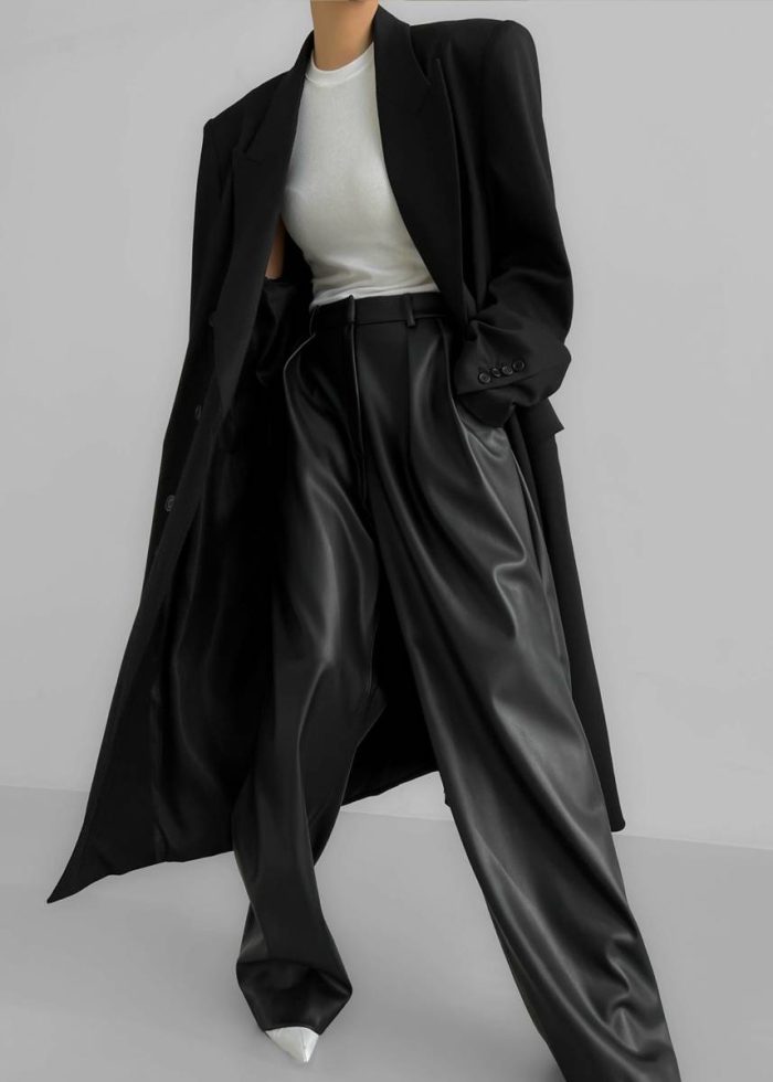 Helsinki Faux Leather Pants - Black The Frankie Shop Women Bottoms Black