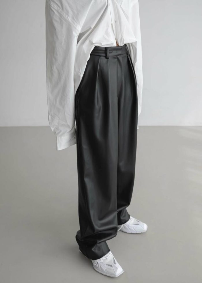 Helsinki Faux Leather Pants - Black The Frankie Shop Women Bottoms Black