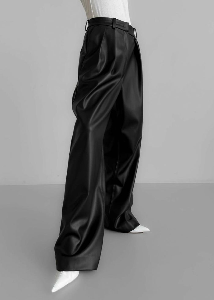 Helsinki Faux Leather Pants - Black The Frankie Shop Women Bottoms Black