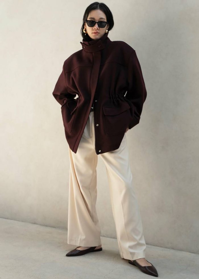 Holbeck Field Wool Jacket - Burgundy The Frankie Shop Outerwear Red Women