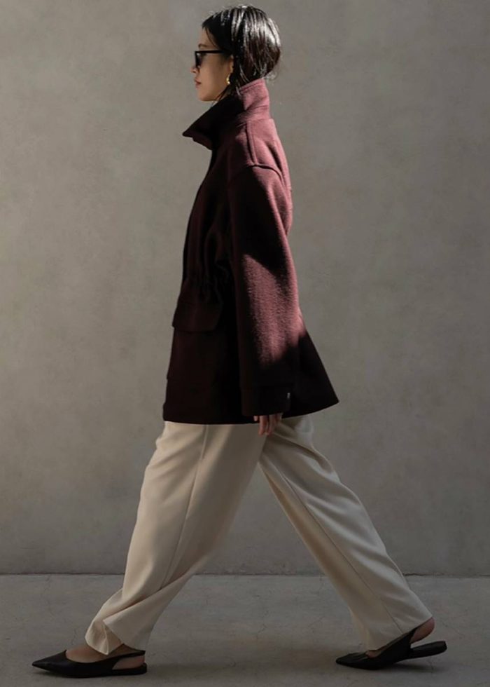 Holbeck Field Wool Jacket - Burgundy The Frankie Shop Outerwear Red Women