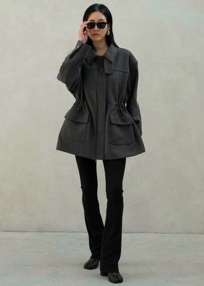 Holbeck Field Wool Jacket - Grey Women Outerwear Grey The Frankie Shop