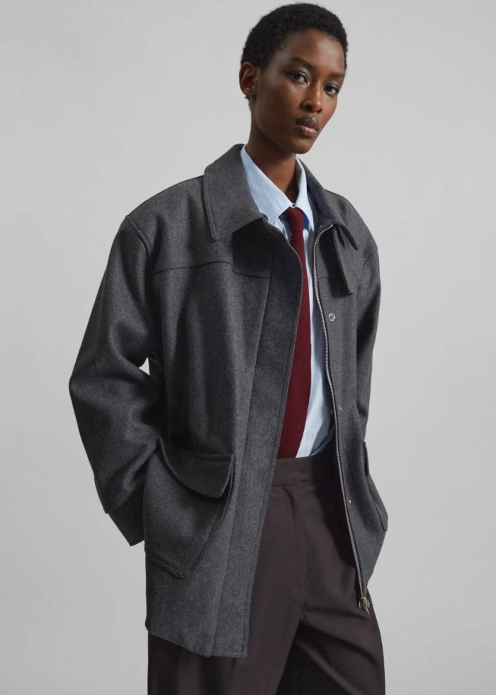 Holbeck Field Wool Jacket - Grey Women Outerwear Grey The Frankie Shop