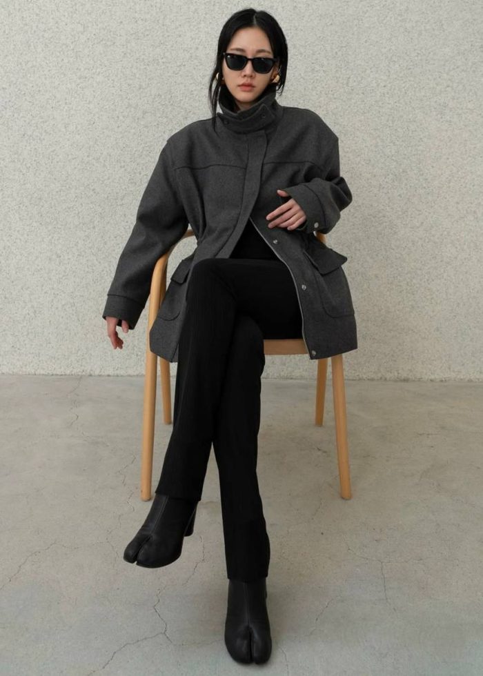 Holbeck Field Wool Jacket - Grey Women Outerwear Grey The Frankie Shop