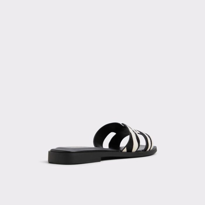 Itsandal White/Black Women's Animal Print Aldo Sandals White/Black Women