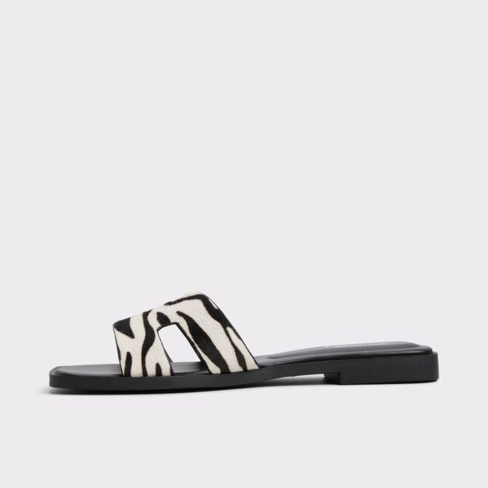 Itsandal White/Black Women's Animal Print Aldo Sandals White/Black Women